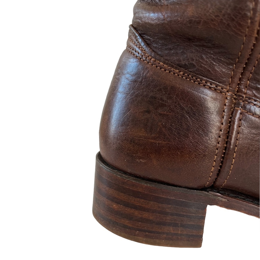Frye Dark Brown Leather Vintage Campus Boot Size 9 - Picture 8 of 12